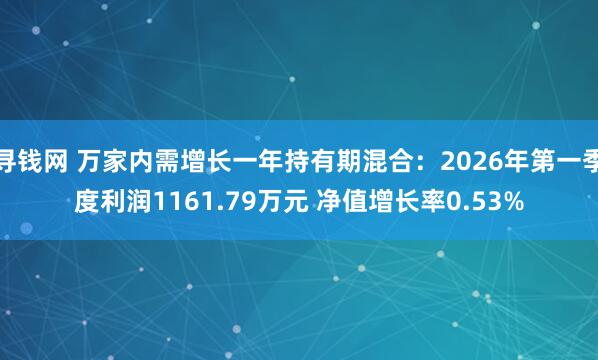 寻钱网 万家内需增长一年持有期混合：2026年第一季度利润1161.79万元 净值增长率0.53%